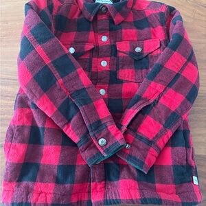 Tommy Bahama Kids Red and Black Plaid Shirt
